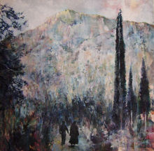 Approach to the Sanctuary, Parnassos, Delphi, Greece, oil on canvas by Dor Duncan
